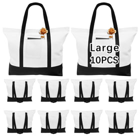 OKBA canvas tote bags 10pc pack, versatile for daily use and stylish storage.