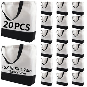 OKBA sublimation tote bag patchwork front view for DIY crafting