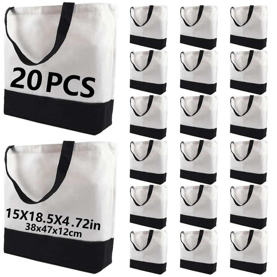 OKBA sublimation tote bag patchwork front view for DIY crafting