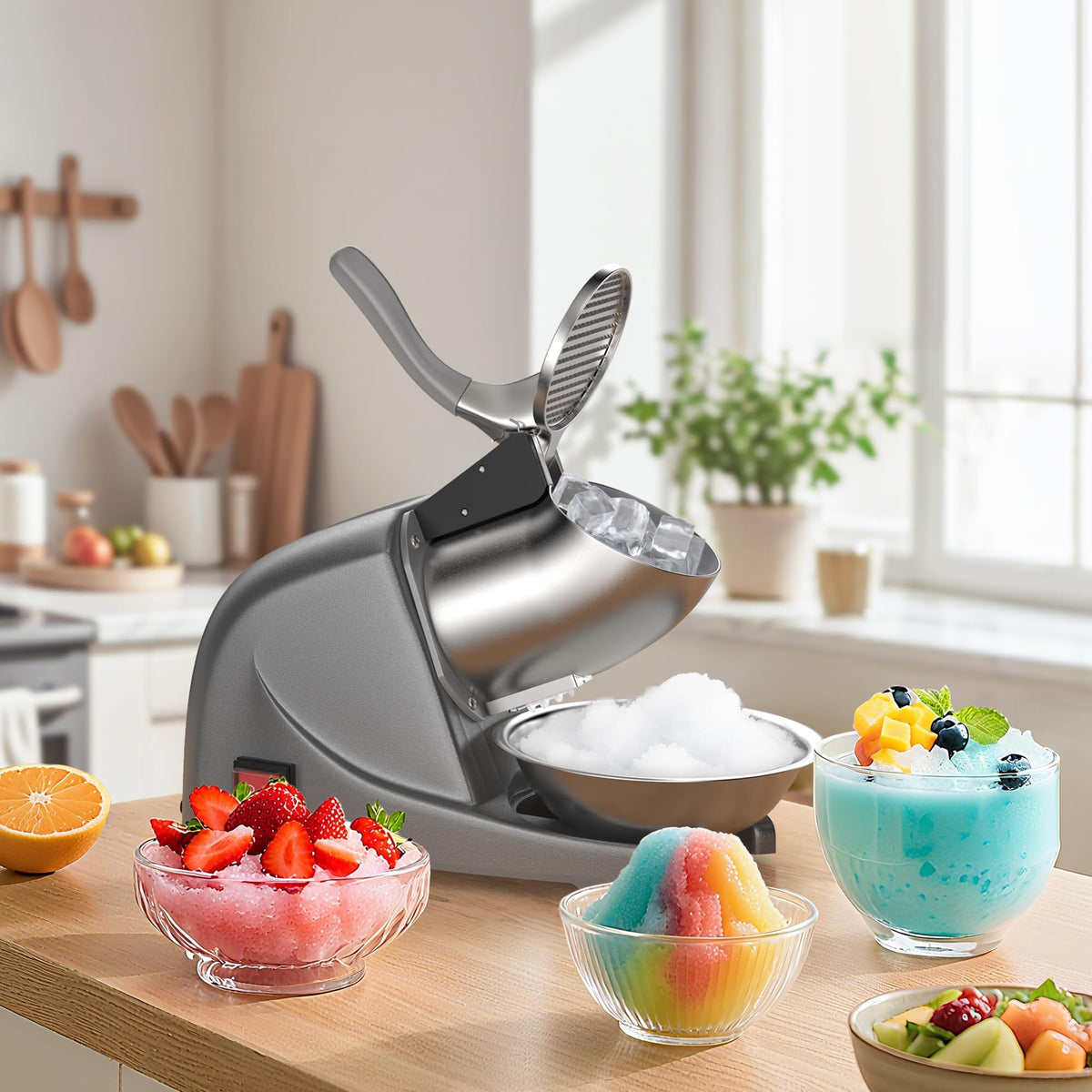 OKF ice shaver free-ice-pick adds topping convenience