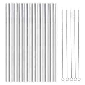OKGD 25-piece stainless steel straws set, durable and reusable.