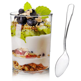 Okllen 100-pack mini dessert cups with spoons for easy tasting at parties