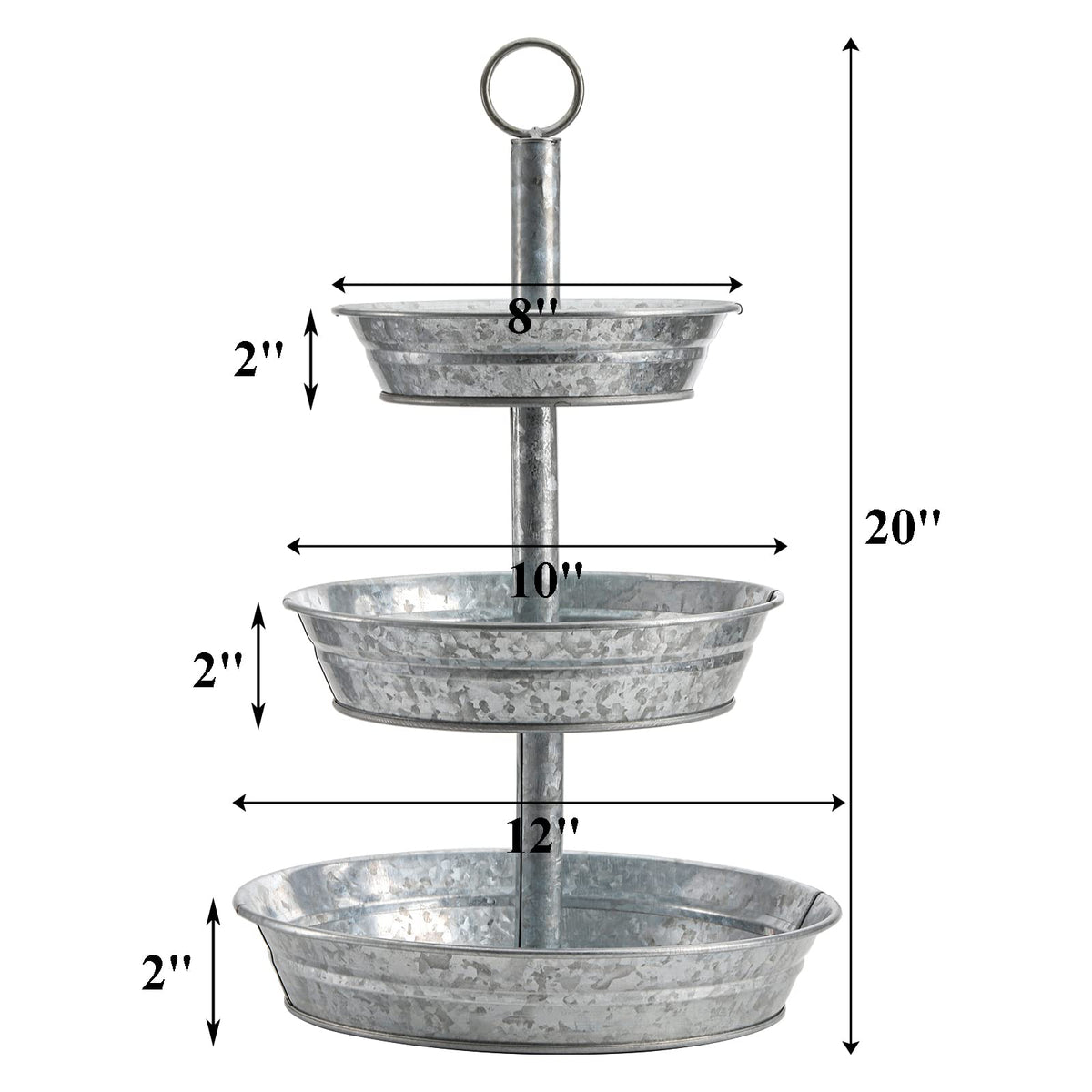 Okllen 3-tier tray medium 10-inch ideal for desserts and fruit