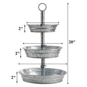 Okllen 3-tier tray medium 10-inch ideal for desserts and fruit