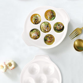 Okllen dish doubles as seafood or dessert serving tray.