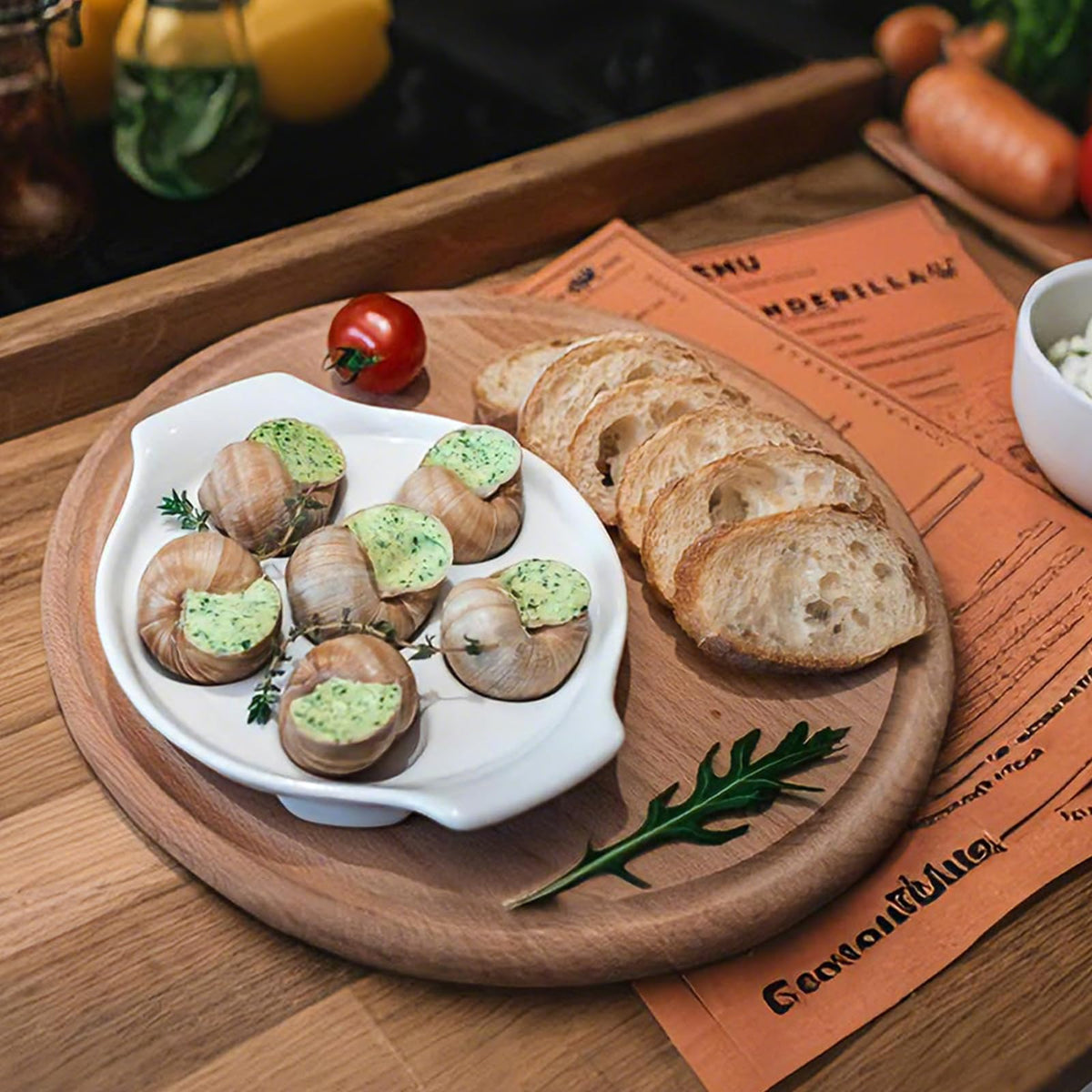 Okllen six-hole plate holds shells and sauce neatly in one place.