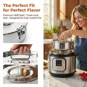 Okllen 7.2 inch diameter pan fits 6 quart Instant Pot.