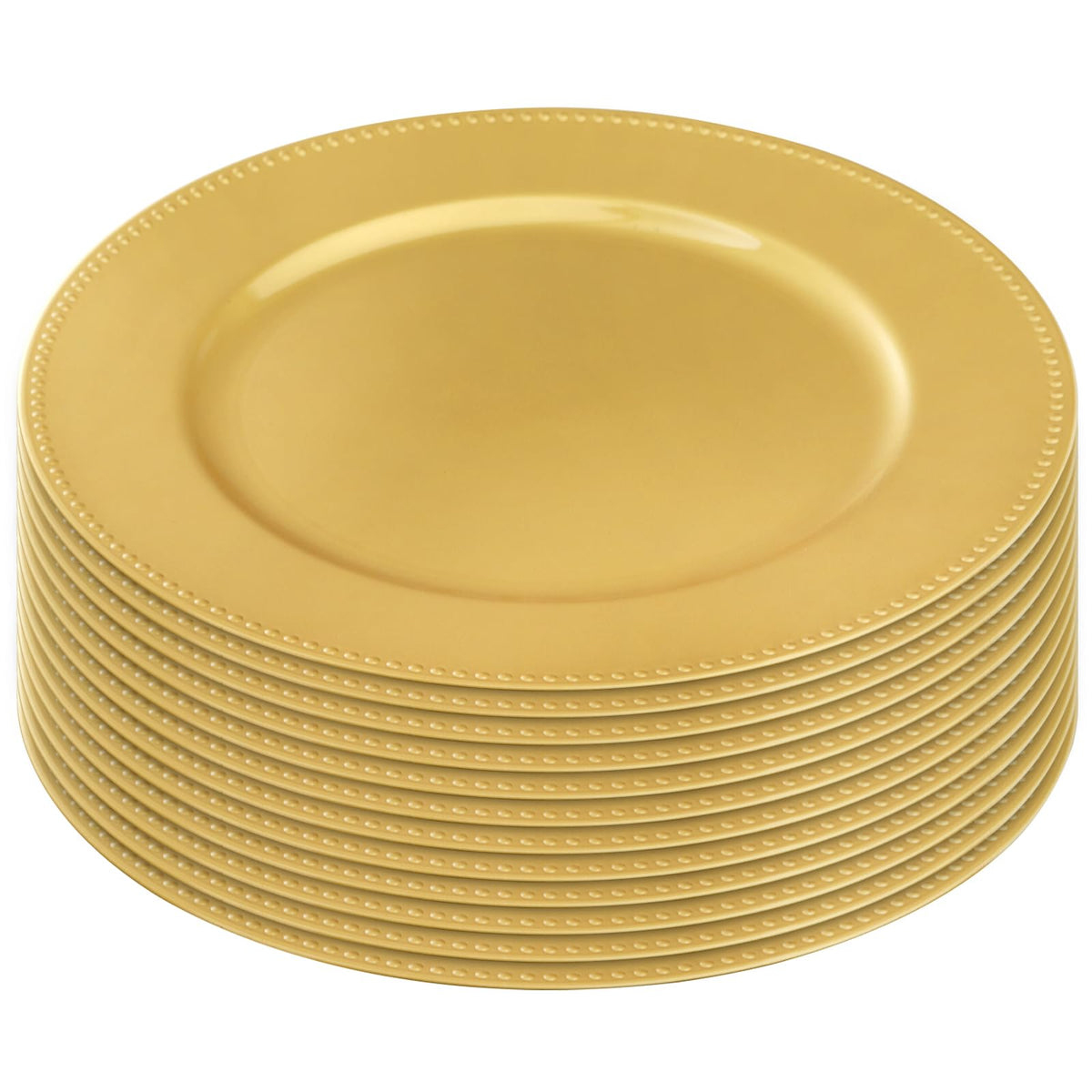 Outdoor reception with Okllen gold beaded charger plates