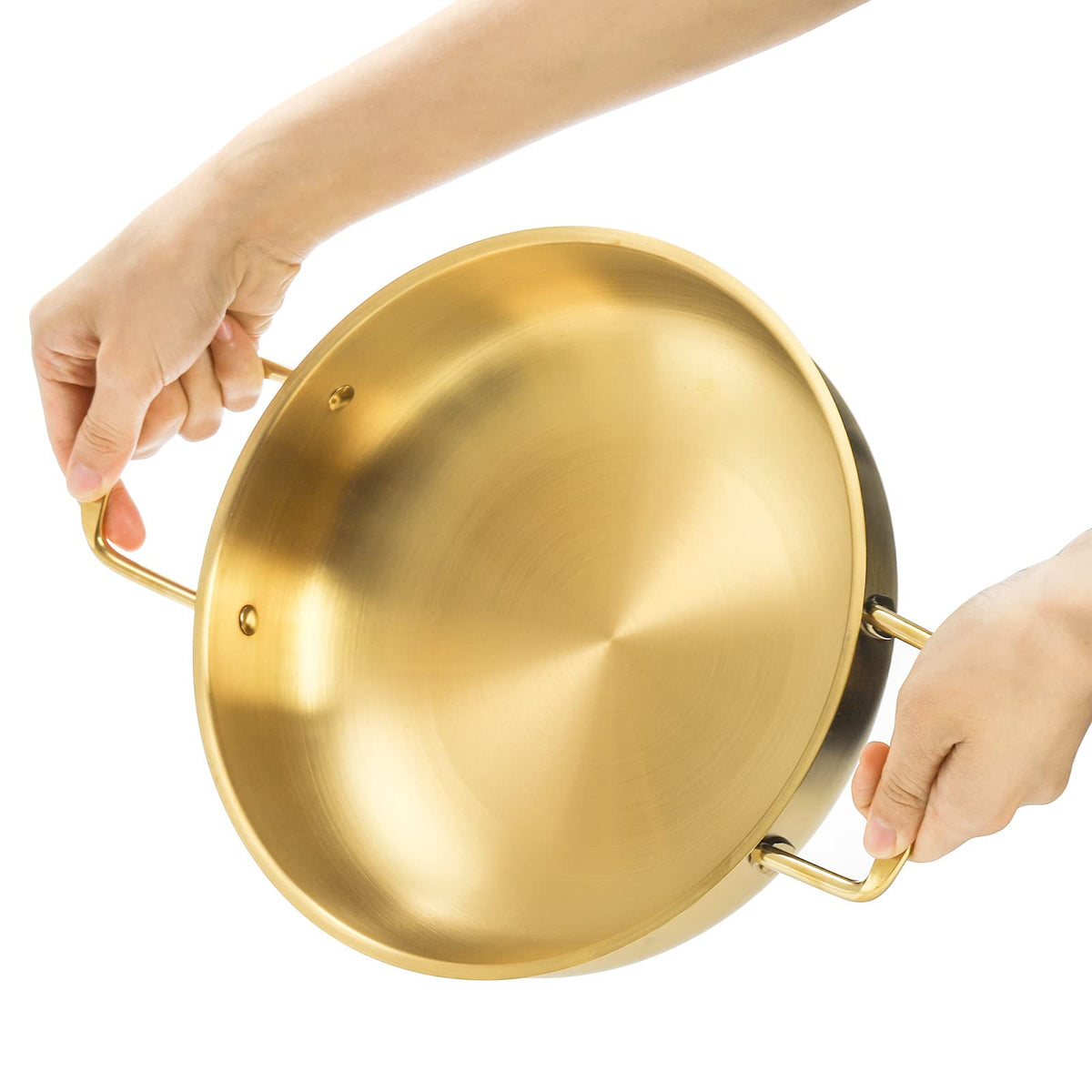 Okllen stainless steel pot with ergonomic handles for safe handling