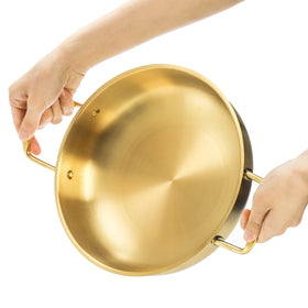 Okllen stainless steel pot with ergonomic handles for safe handling