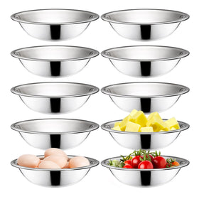 Okllen small stainless steel bowl with flat base for stable mixing.