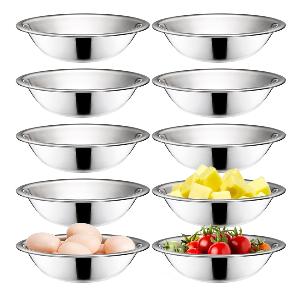 Okllen small stainless steel bowl with flat base for stable mixing.