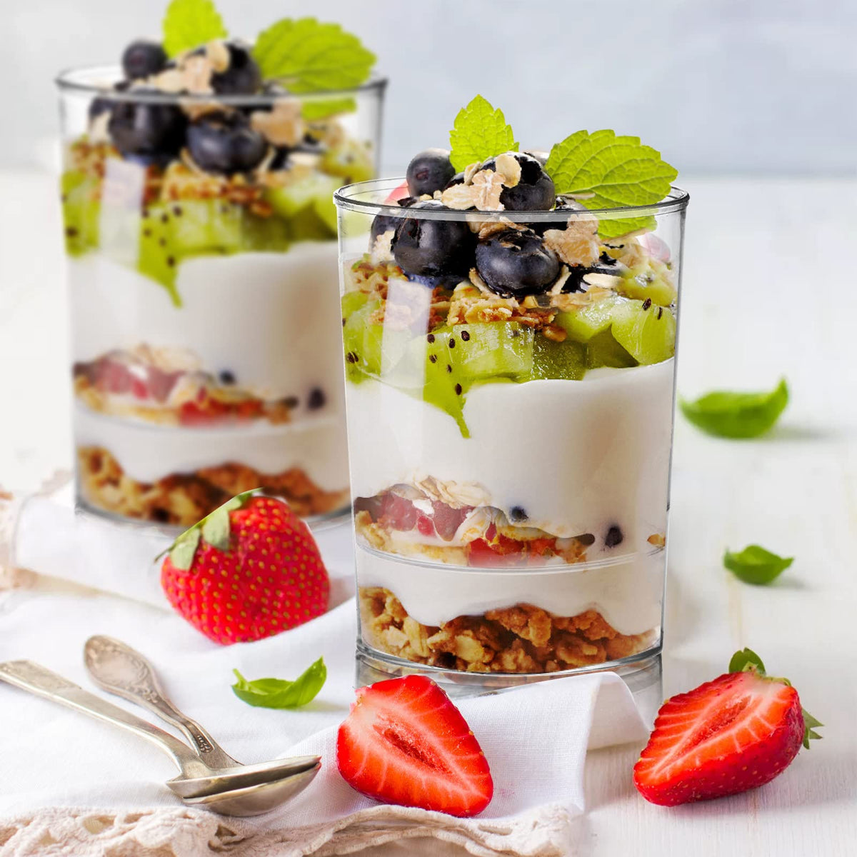 Okllen stackable recyclable dessert cups save space and reuse responsibly