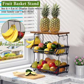 OKZEST countertop organizer basket on a kitchen counter for easy reach