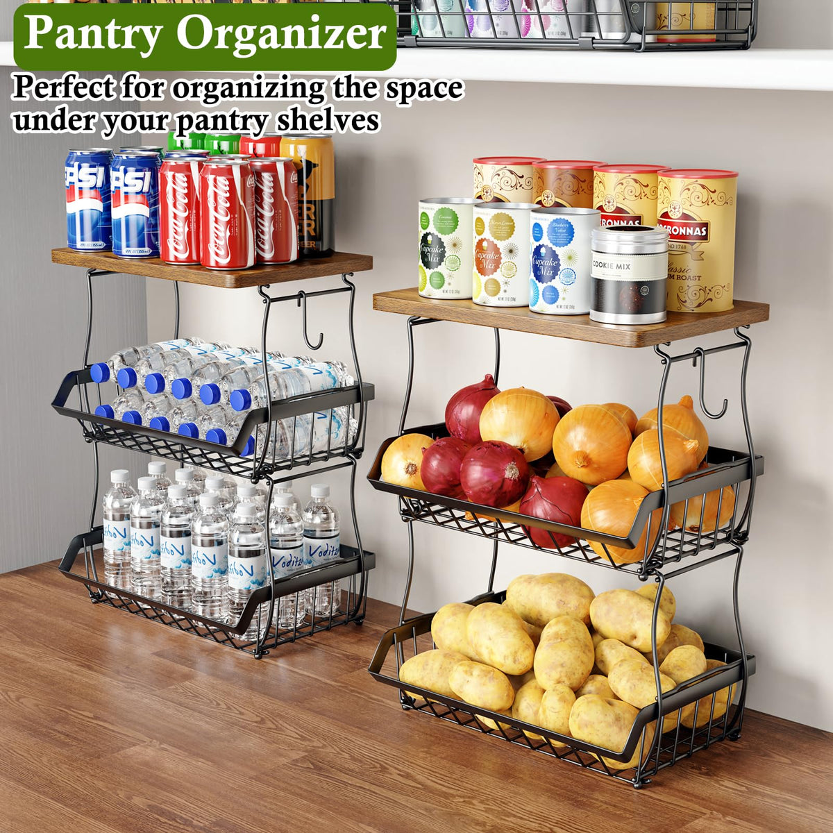 OKZEST easy-assembly fruit stand snapped together in minutes