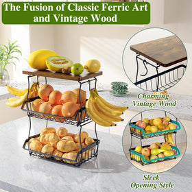 OKZEST pantry basket holding bread, snacks, and pantry items neatly