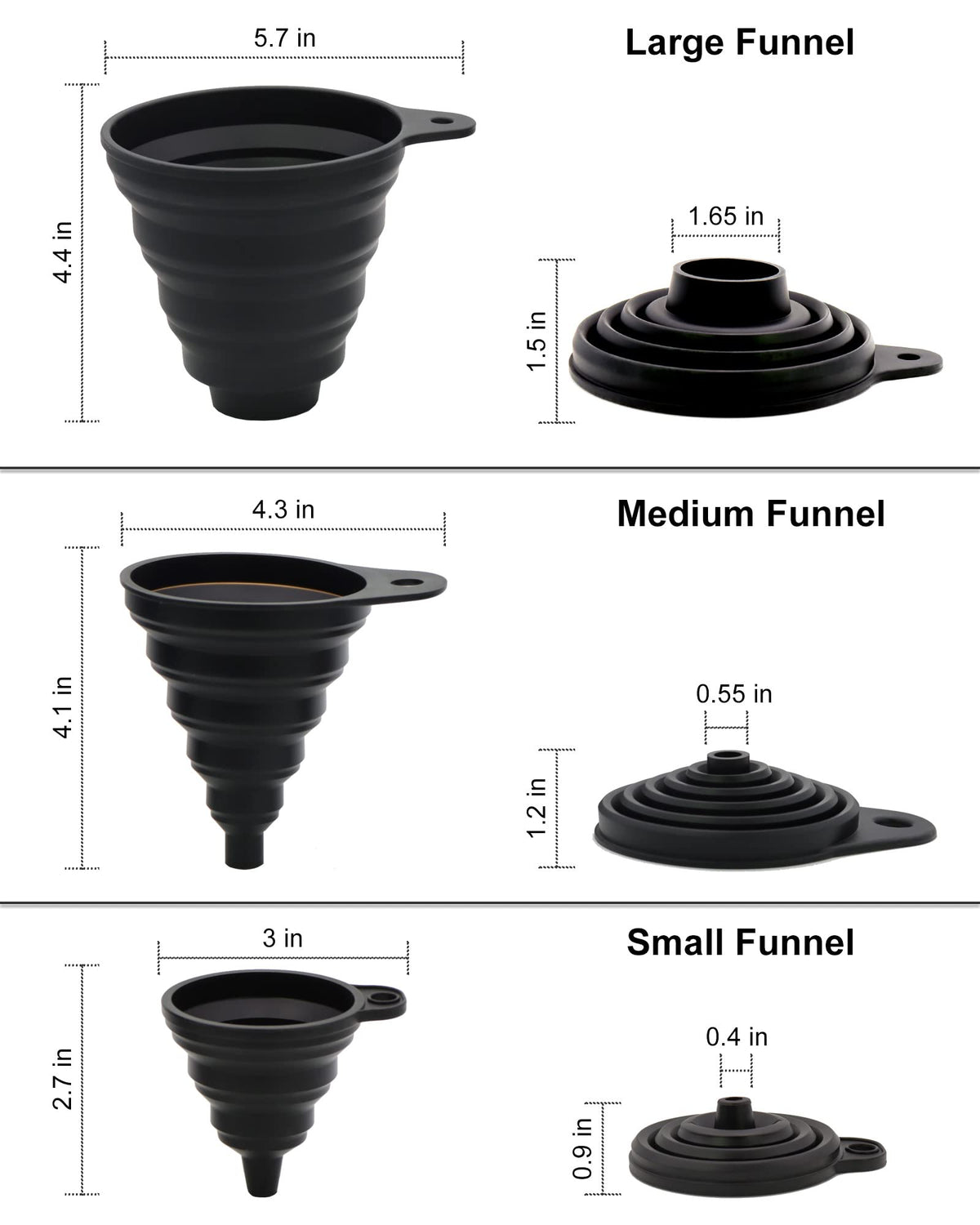 Olamar heat-resistant silicone funnel handles hot liquids safely.