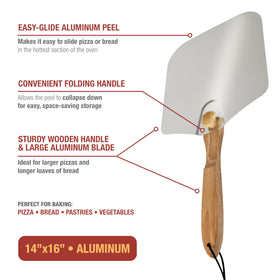 Old Stone pizza peel collapsible handle lets you store it compactly after use