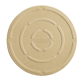Old Stone 14-inch round pizza stone in oven-ready pose ready for baking.