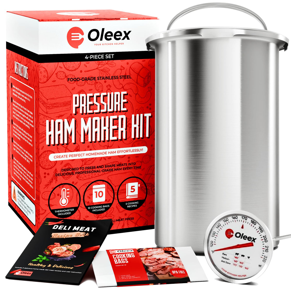 OLEEX lunch meat press mold compact design for easy at-home deli slices