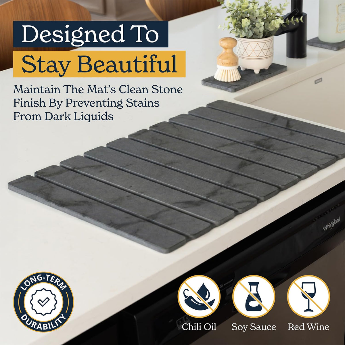 OLEEX non-slip, odor-resistant mats keep kitchen counters tidy