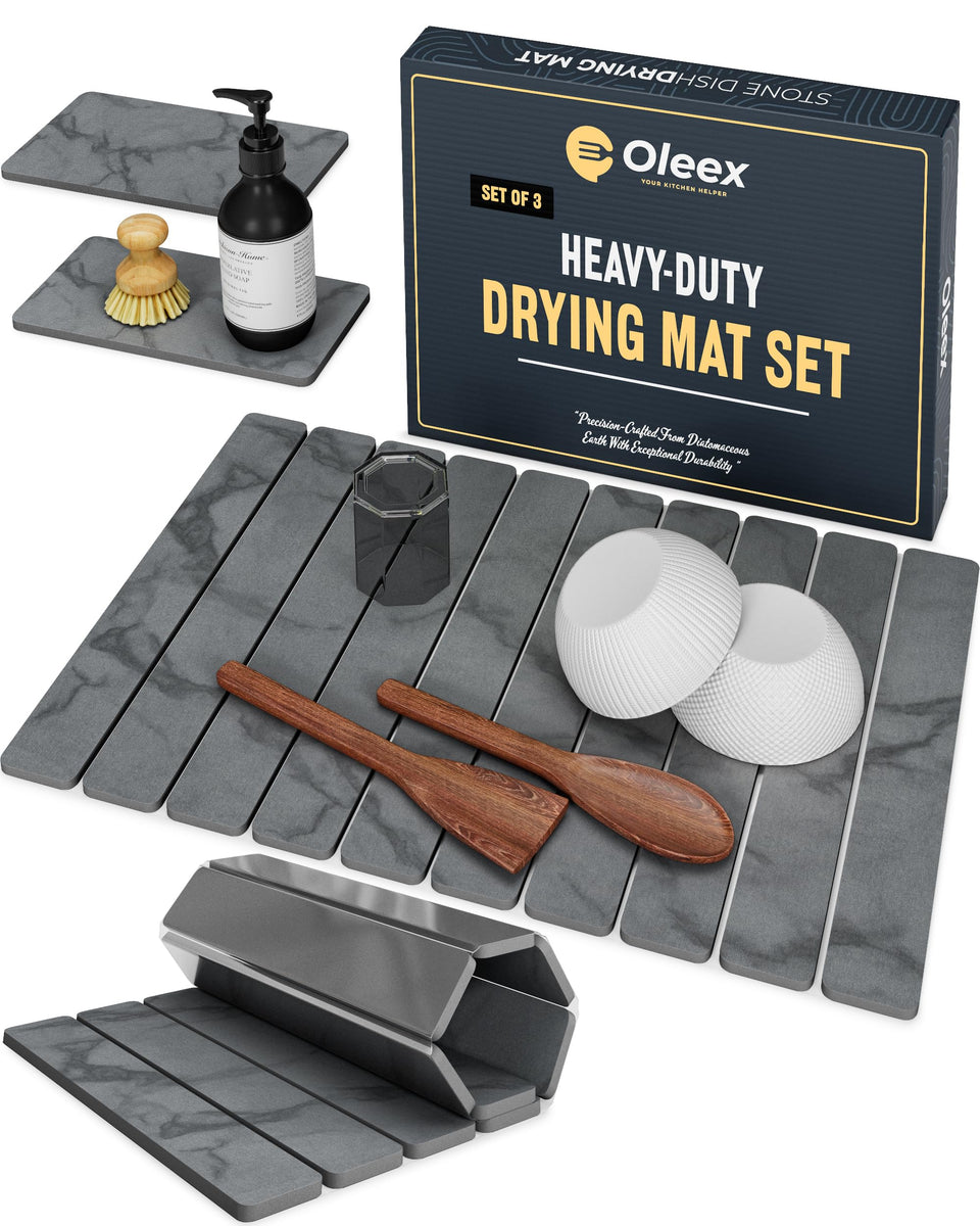 OLEEX large stone drying mat on counter absorbs water quickly