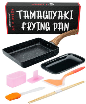 OLEEX Tamagoyaki Pan Set assembly view for versatile omelet prep