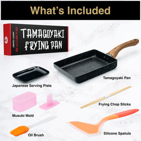 OLEEX Tamagoyaki Pan Set nonstick surface close-up for easy release