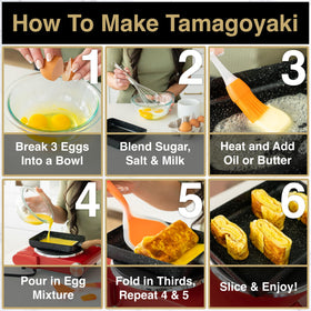 OLEEX Tamagoyaki Pan Set wooden handle close-up for comfortable grip