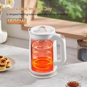 OLEGA kettle cool-touch outer for safe handling and burns prevention