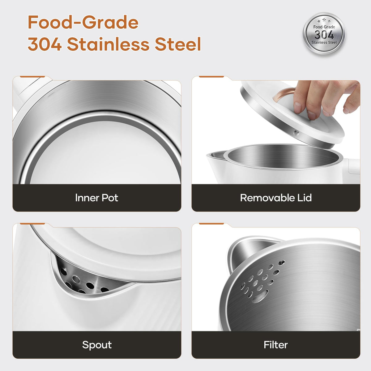 OLEGA detachable lid for easy cleaning and maintenance