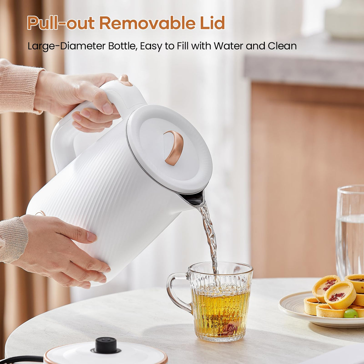 OLEGA dry-boil protection prevents overheating when kettle is empty