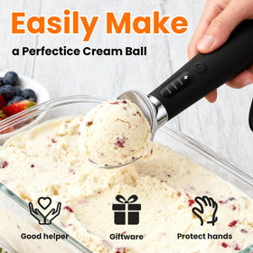 Olephira rechargeable ice cream scoop with 2600mAh battery for extended scooping sessions.