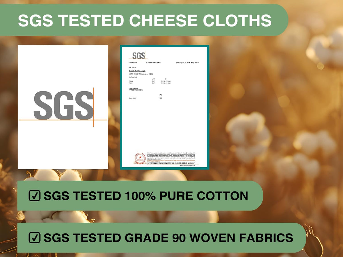 Olicity unbleached cotton cheese cloth shows natural weave for chemical-free cooking.
