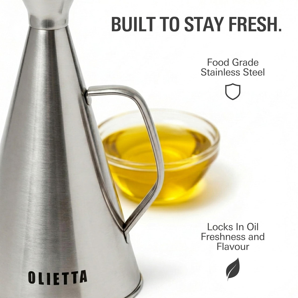 Olietta 500ml bottle for versatile sizes and precise pouring.