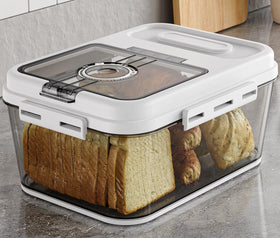 Olimingse bread box front view shows compact airtight storage for fresh loaves.