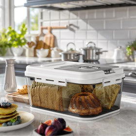 Olimingse bread box lid dial demonstrates time tracking for optimal freshness.
