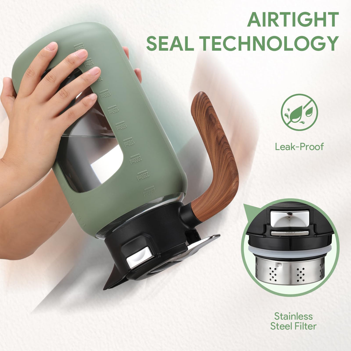 Wide-mouth design simplifies ice addition and cleaning.