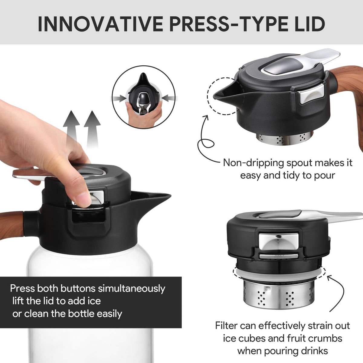 Olivego wide-mouth design makes cleaning and ice addition quick and easy