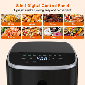 OLIXIS 4QT air fryer interior light and window for safe monitoring.