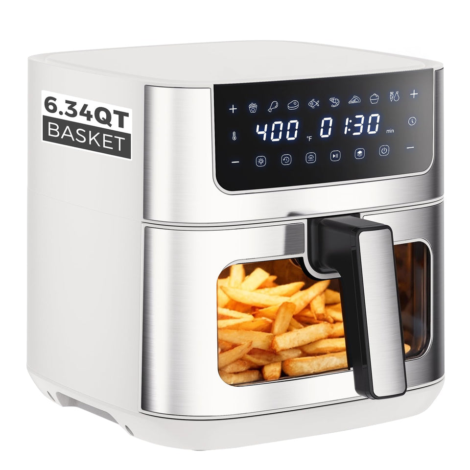 OLIXIS 6.34QT air fryer window view to monitor progress without opening