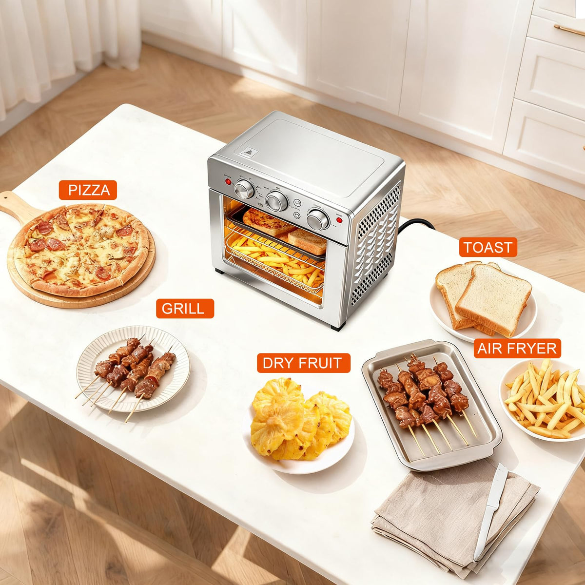 OLIXIS accessories tray, basket, pan, and rack for versatile cooking