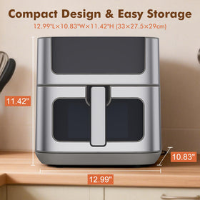 OLIXIS air fryer nonstick basket is dishwasher safe for easy cleanup.