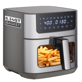 OLIXIS air fryer with window shows cooking progress for easier monitoring.