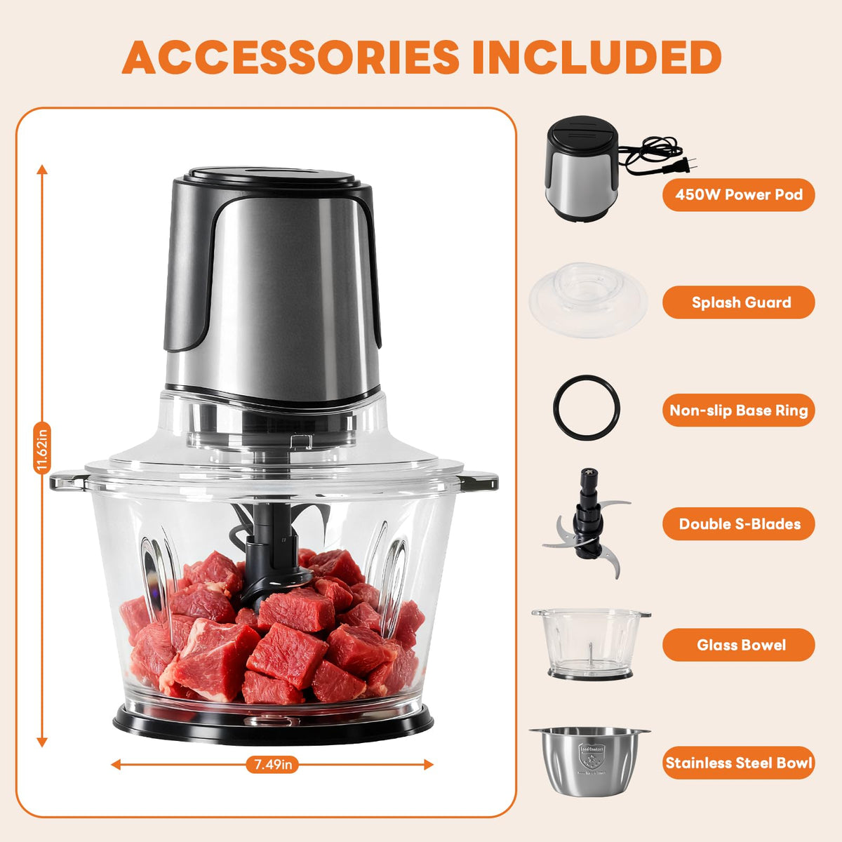OLIXIS food processor with vegetable dicer handling fresh vegetables