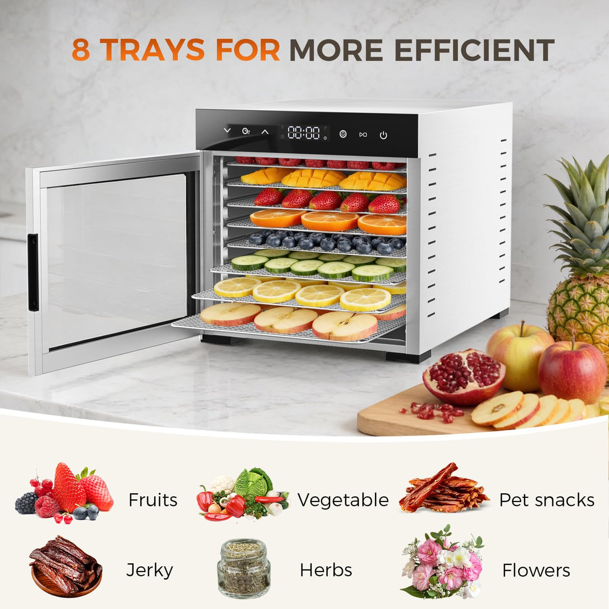 OLIXIS silver dehydrator with control panel — easy temperature and timing for precise results.