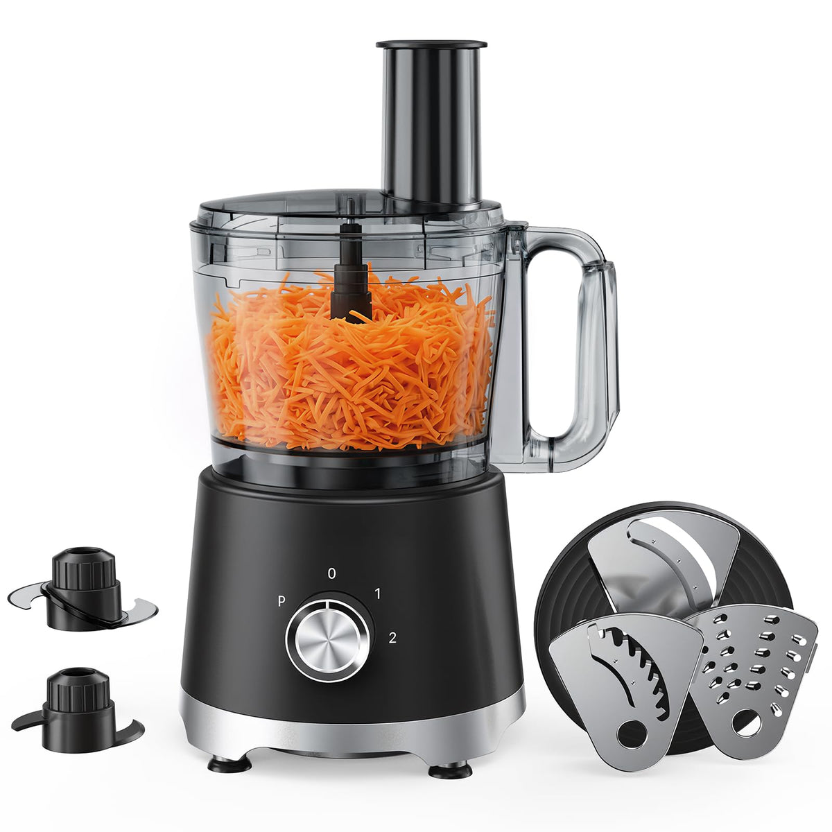 OLIXIS food processor 10-5 cup bowl for quick large-batch prep and precise chopping.