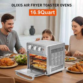 OLIXIS interior cavity with rack and basket for air frying and baking