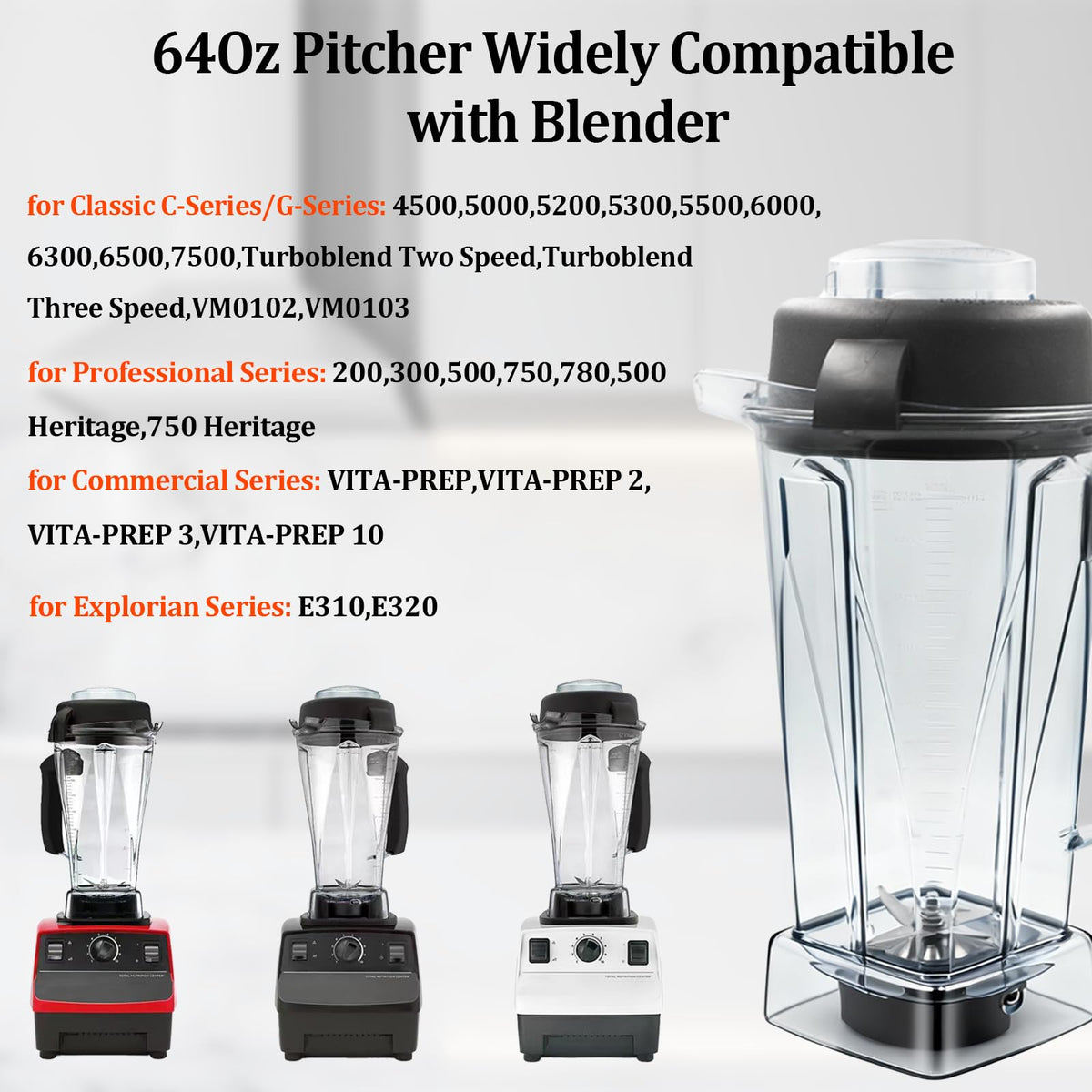 Oliyisen 64oz replacement pitcher for g-series ideal for smoothies