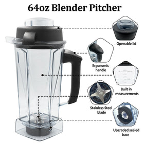 Oliyisen compatible 64oz pitcher vm0102 vm0103 keeps blends on track